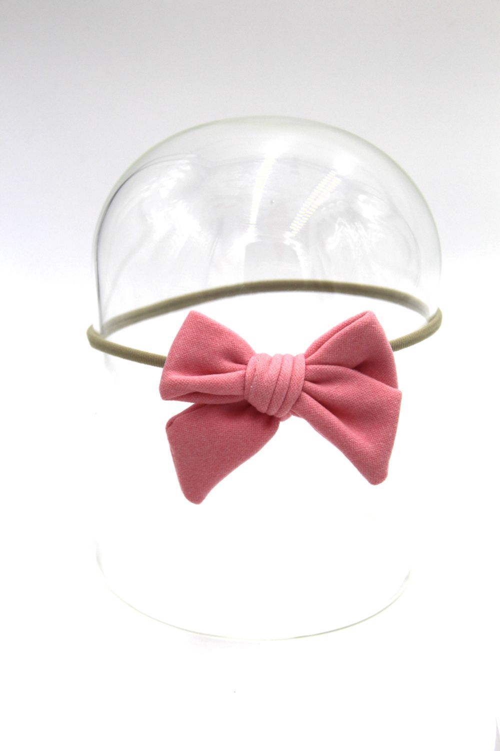 D' Daniela - Sara Ribbon Bow Clip Set W/ Ponytail For Babies & Girls - Light Pink