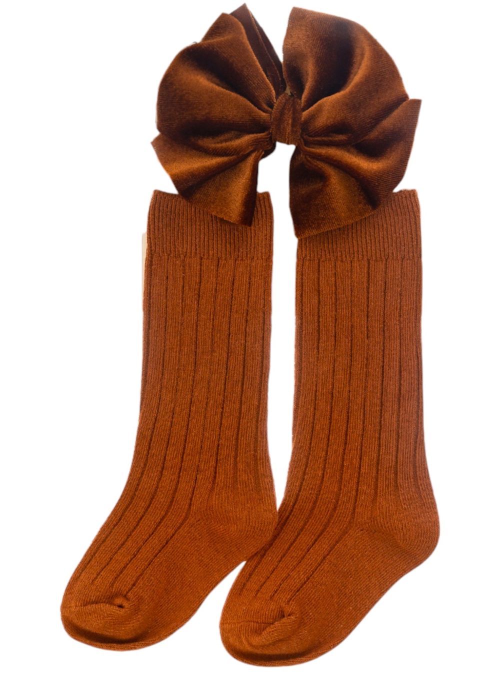 D' Daniela - Mikha Socks And Ribbon Bow Set - Ginger