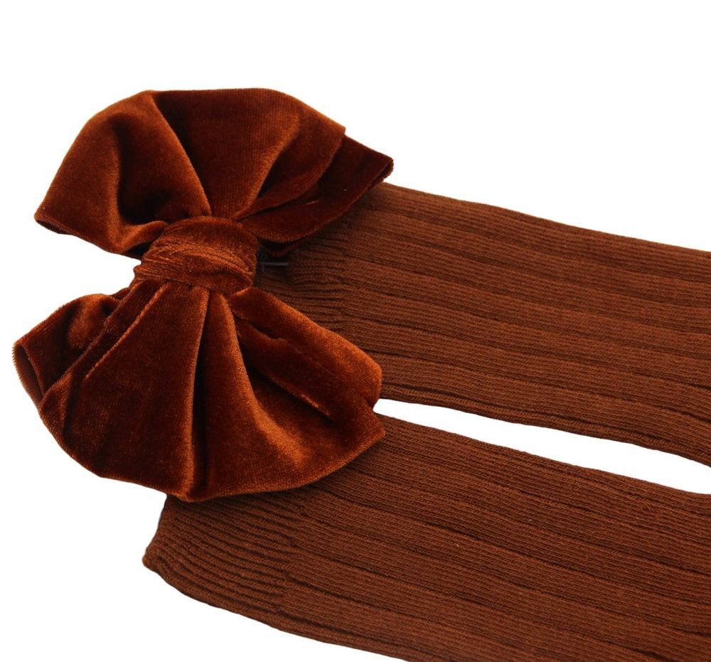 D' Daniela - Mikha Socks And Ribbon Bow Set - Ginger