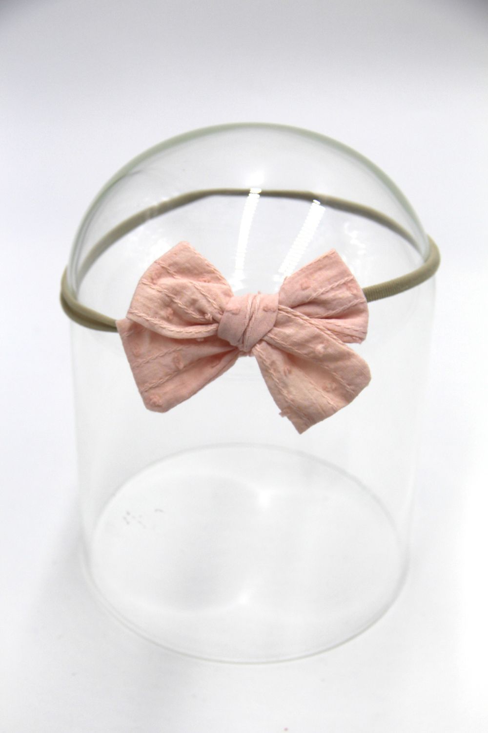 D' Daniela - Jana Ribbon Bow Clip Set W/ Ponytail For Babies & Girls - Baby Pink