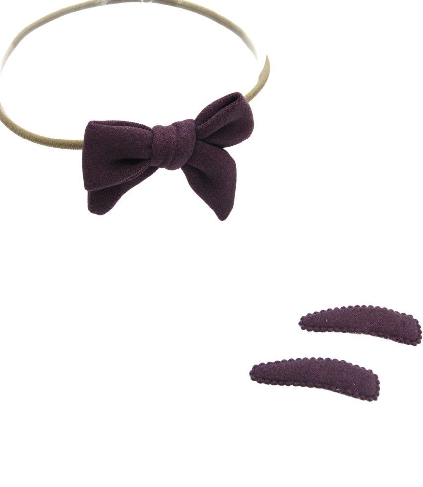 D' Daniela - Sara Ribbon Bow Clip Set - 3pcs - Violet