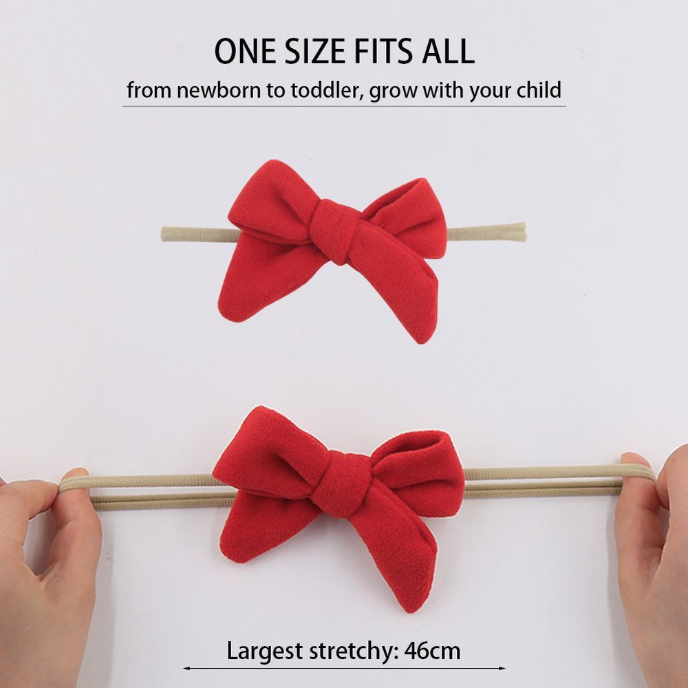 D' Daniela - Sara Ribbon Bow Clip Set - 3pcs - Red