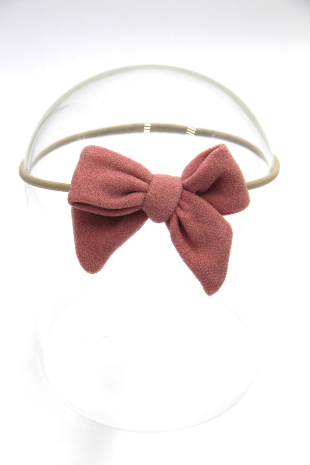 D' Daniela - Sara Ribbon Bow Clip Set W/ Ponytail For Babies & Girls - Peach