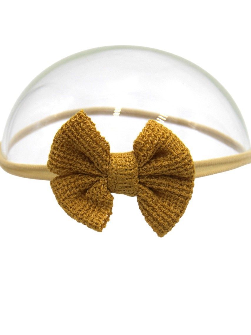 D' Daniela - Eira Ribbon Bow Clip Set With Ponytail - Yellow