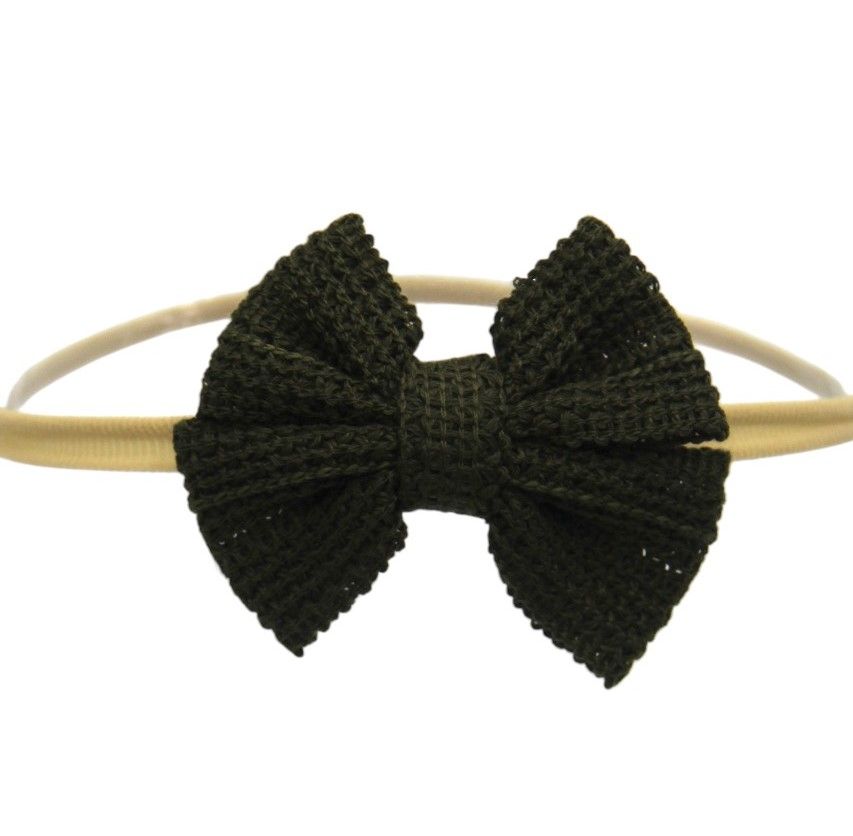 D' Daniela - Eira Ribbon Bow Clip Set - 4pcs - Olive Green