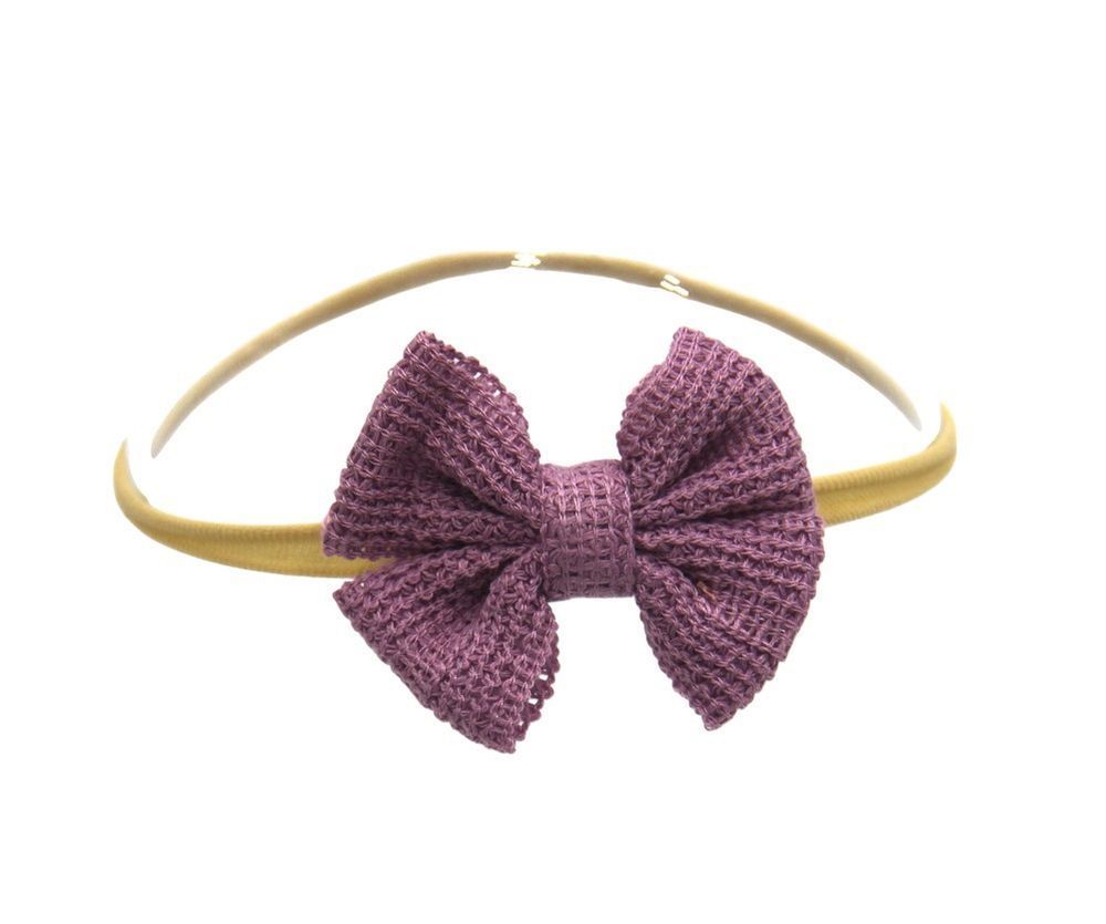 D' Daniela - Eira Ribbon, Bow, Clip And Ponytail Set - Purple - 4 Pcs