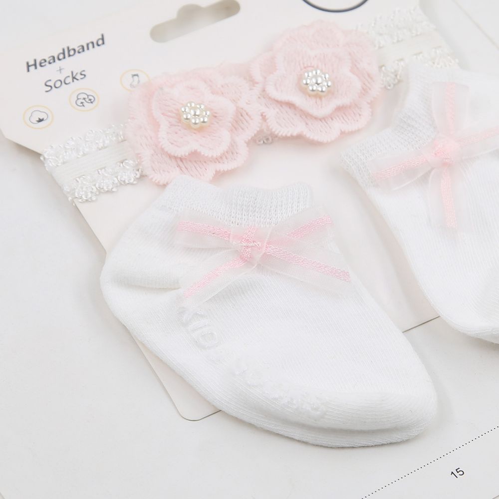 D' Daniela - Anna Headband And Socks Set - White