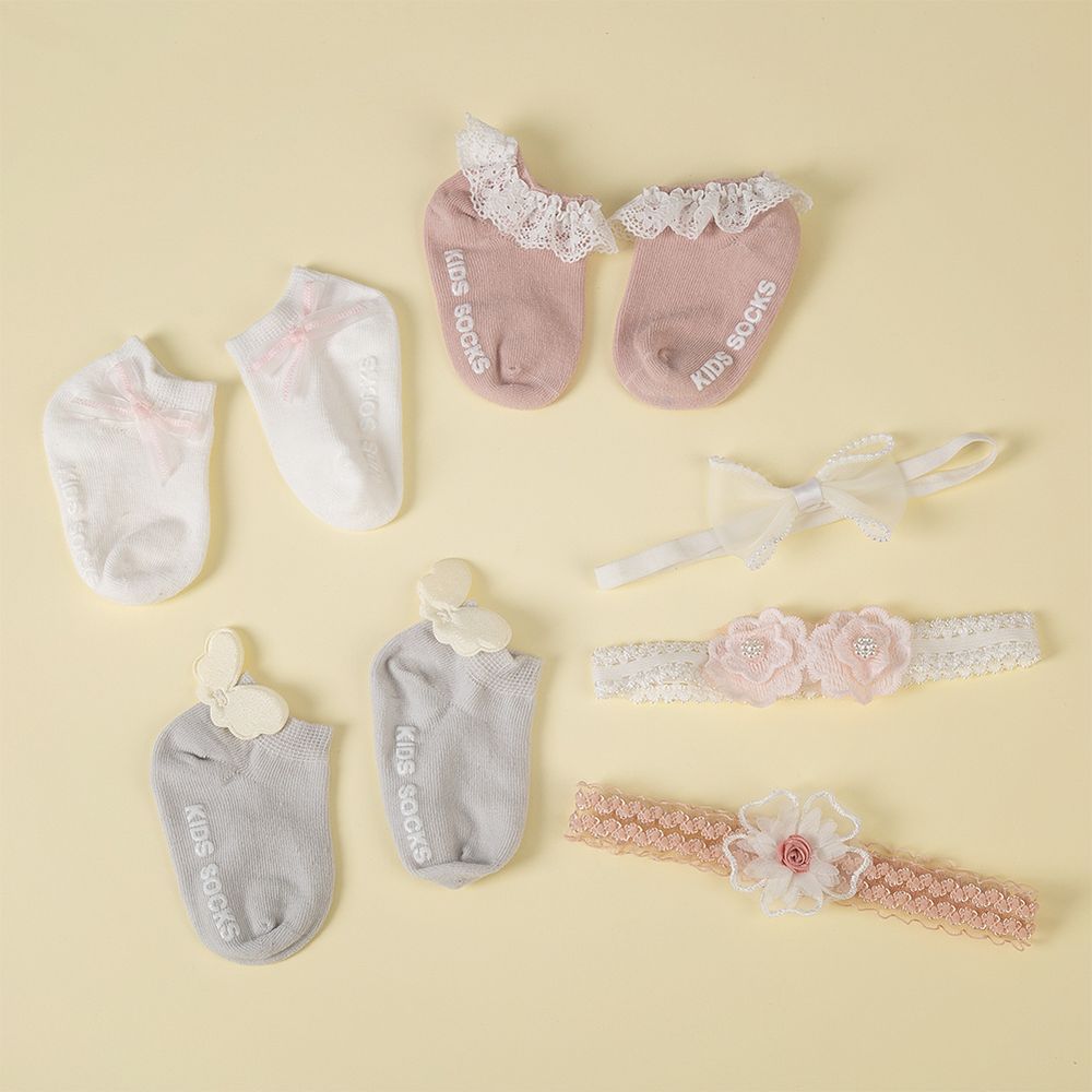 D' Daniela - Anna Headband And Socks Set - White