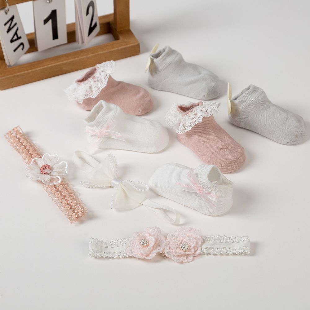 D' Daniela - Anna Headband And Socks Set - White