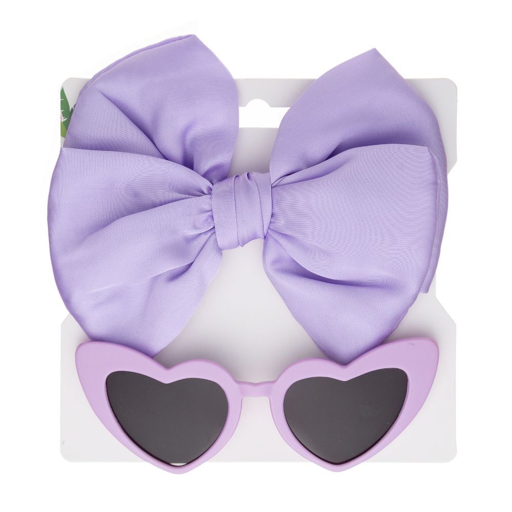 D' Daniela - Athena Glasses & Bow Barrette Ponytail Set - Purple