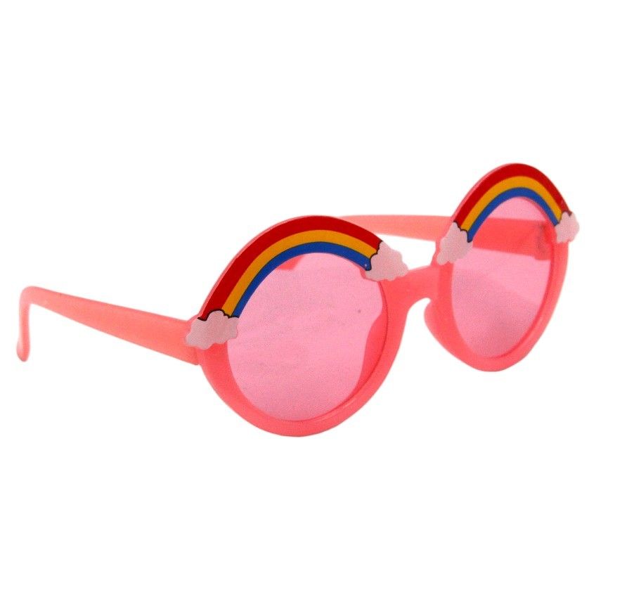 D' Daniela - Anaya Rainbow Glasses & Bow Barrette Ponytail Set - Pink