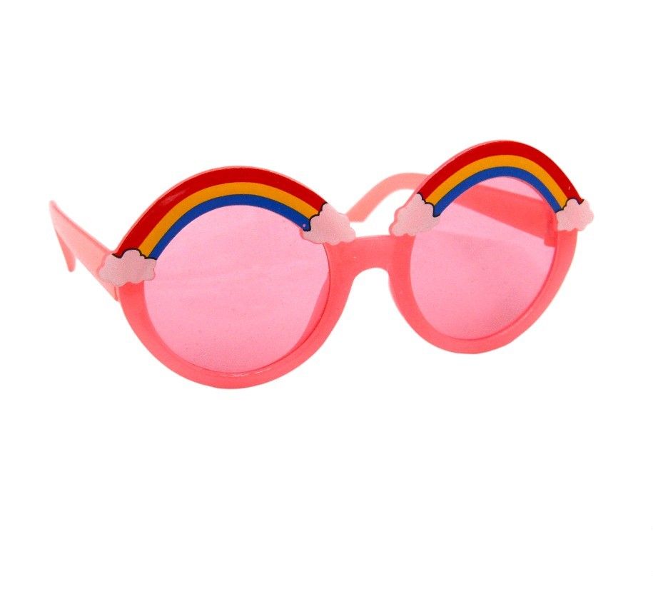 D' Daniela - Anaya Rainbow Glasses & Bow Barrette Ponytail Set - Pink