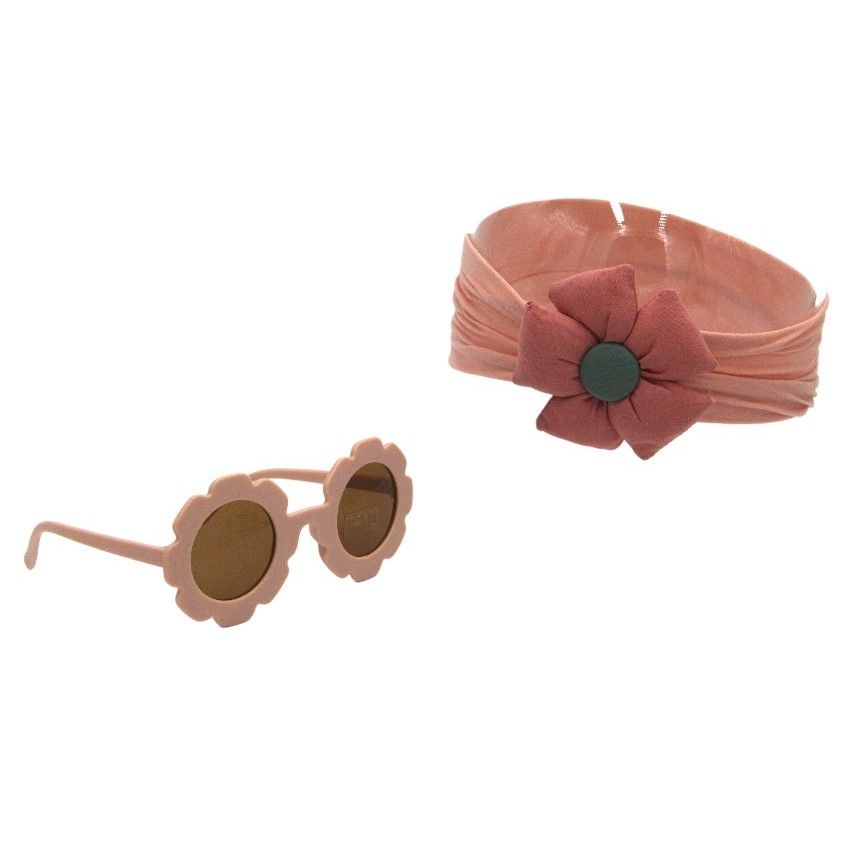 D' Daniela - Amirah Glasses & Flower Headband Set - Peach