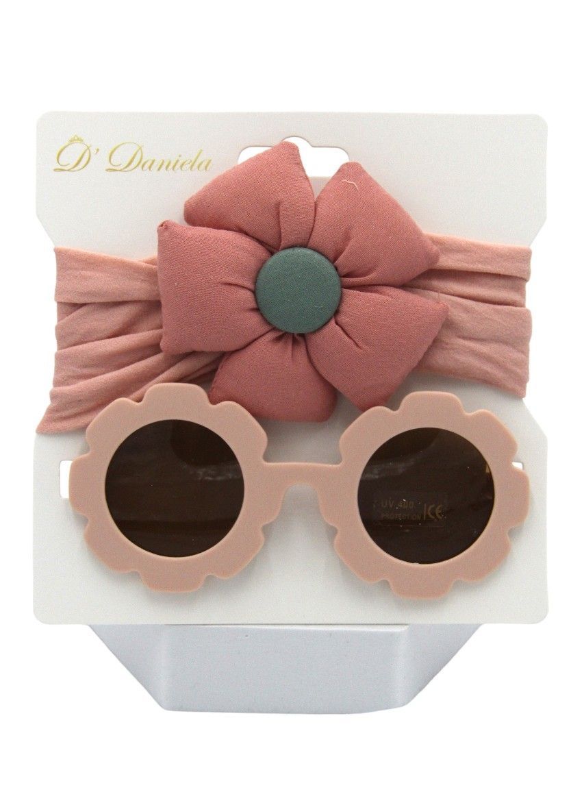 D' Daniela - Amirah Glasses & Flower Headband Set - Peach