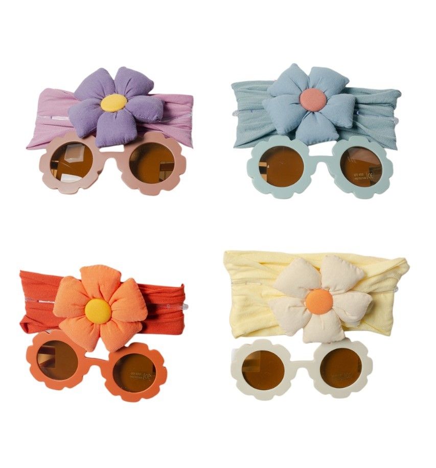 D' Daniela - Amirah Glasses & Flower Headband Set - Peach