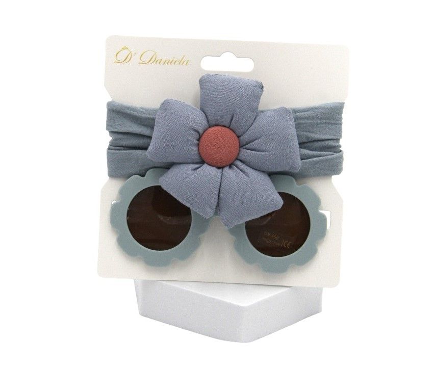 D' Daniela - Amirah Glasses & Flower Headband Set - Grey