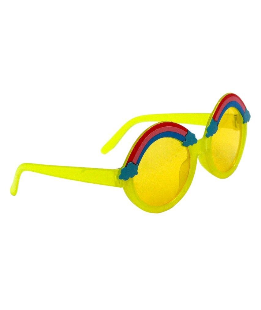 D' Daniela - Anaya Rainbow Glasses & Bow Barrette Ponytail Set - Bright Yellow