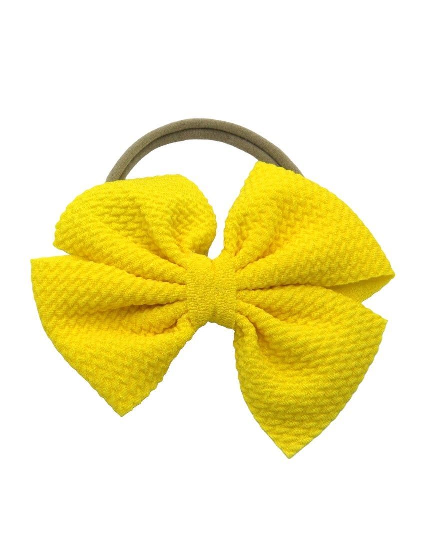 D' Daniela - Anaya Rainbow Glasses & Bow Barrette Ponytail Set - Bright Yellow