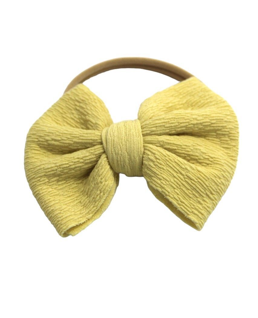 D' Daniela - Layla Glasses & Bow Barrette Ponytail Set - Yellow