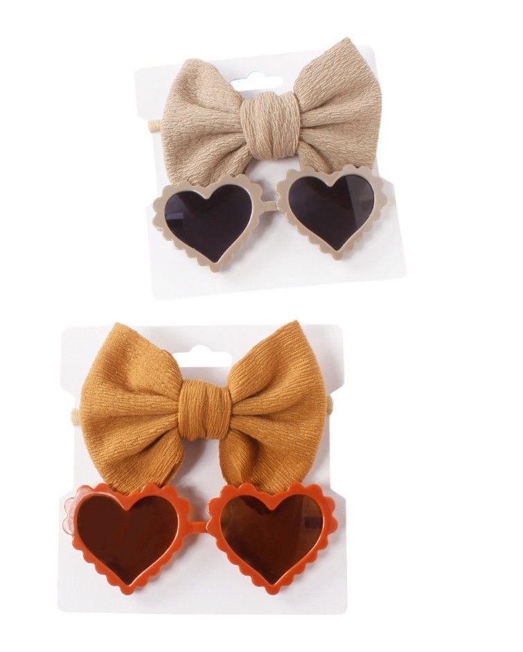 D' Daniela - Aisha Glasses & Bow Barrette Ponytail Set - Ginger