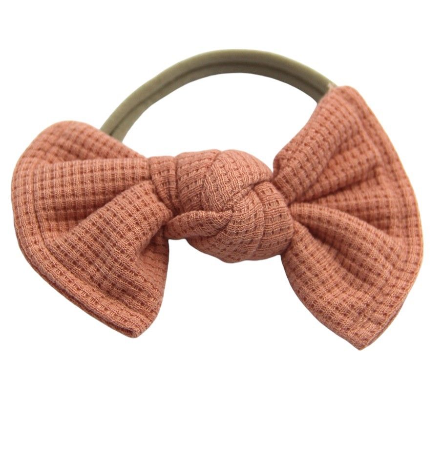 D' Daniela - Romina Glasses & Bow Barrette Ponytail Set - Peach