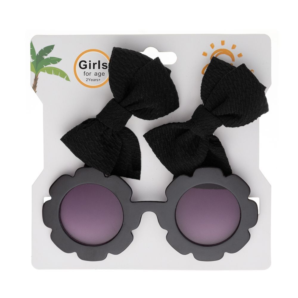 D' Daniela - Dana Glasses and Bow Barrette Clip Set - Black