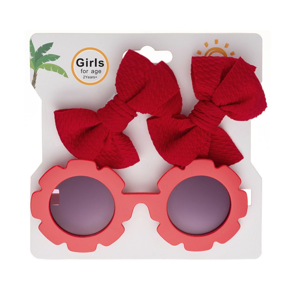 D' Daniela -  Dana Glasses and Bow Barrette Clip Set - Red