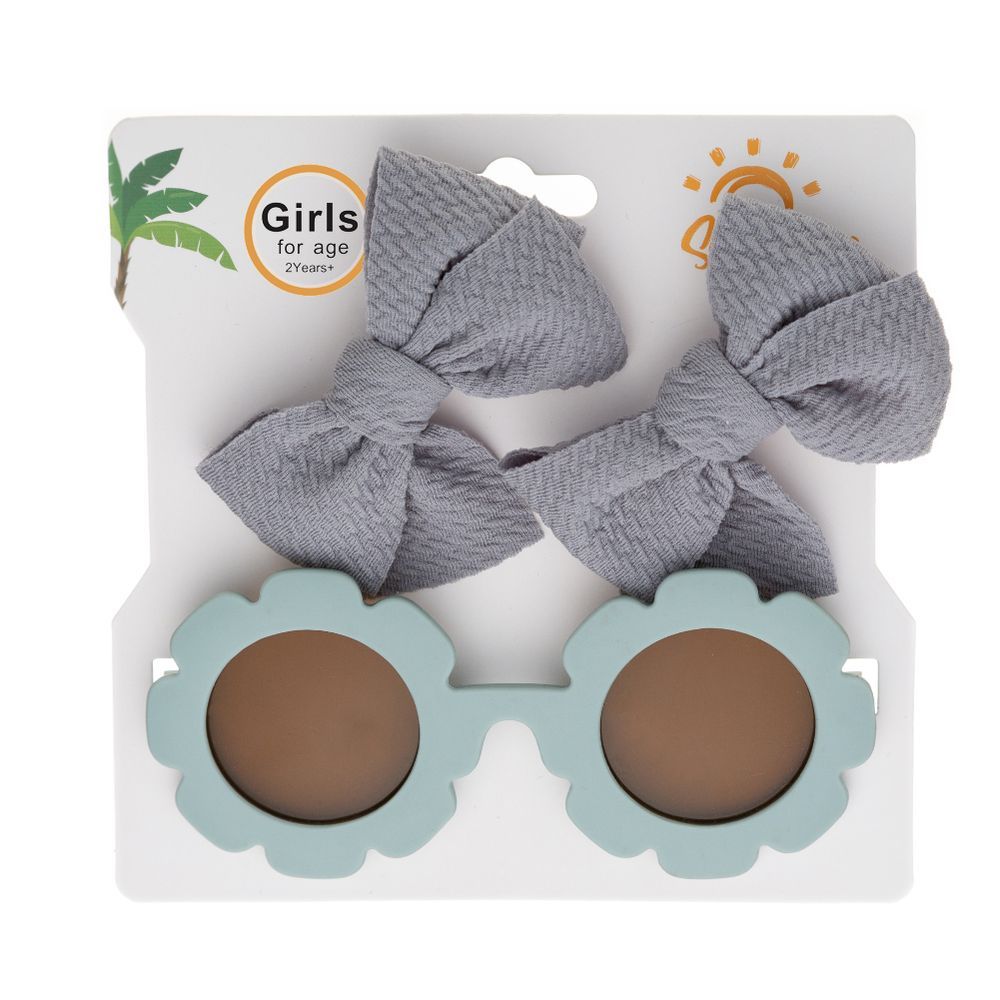 D' Daniela - Dana Glasses and Bow Barrette Clip Set - Grey