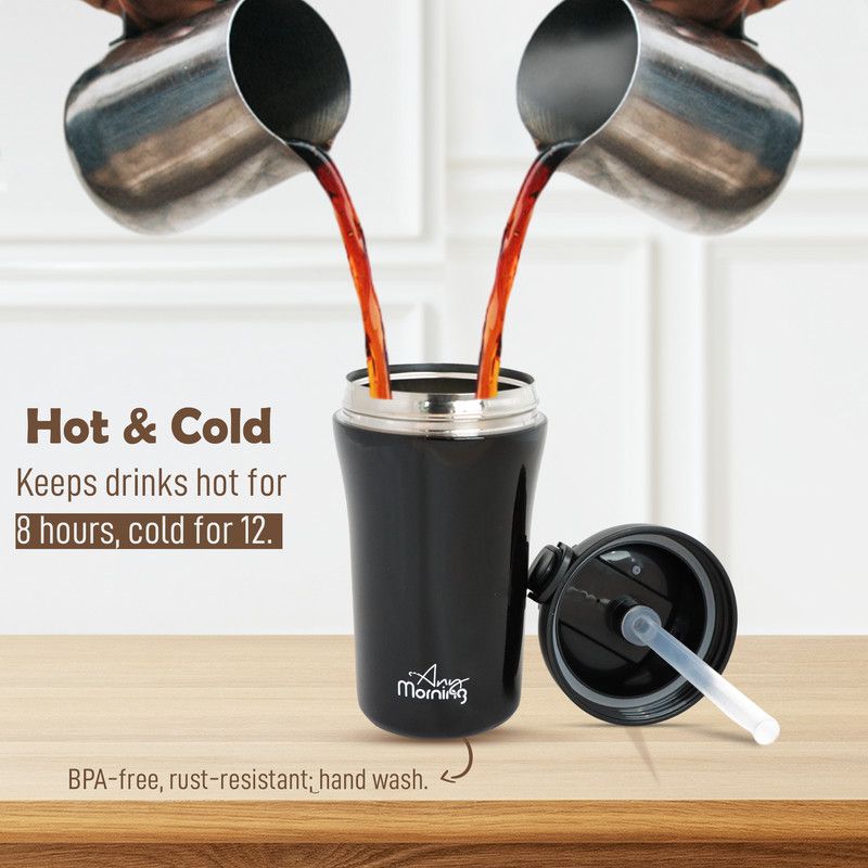 Any Morning - Two Mouth Travel Mug - Black - 400 ml