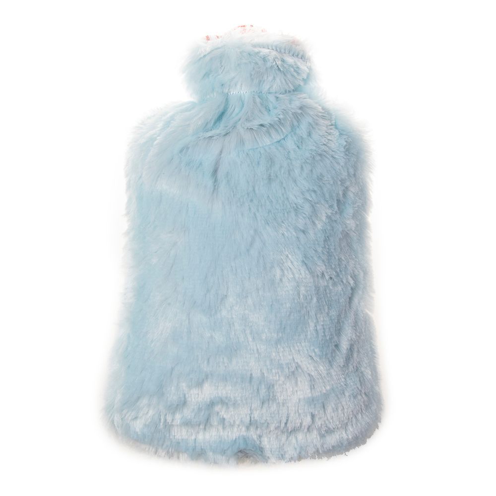 Biggdesign - Relaxed Hot Water Bottle With Soft Plush Cover - 2L - Blue