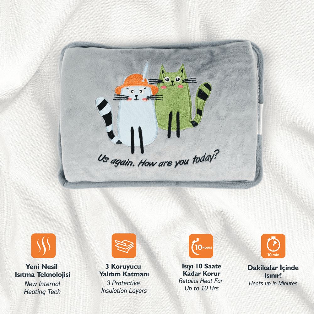 Biggdesign - Electric Rechargeable Hot Water Bag - Greeting Cat