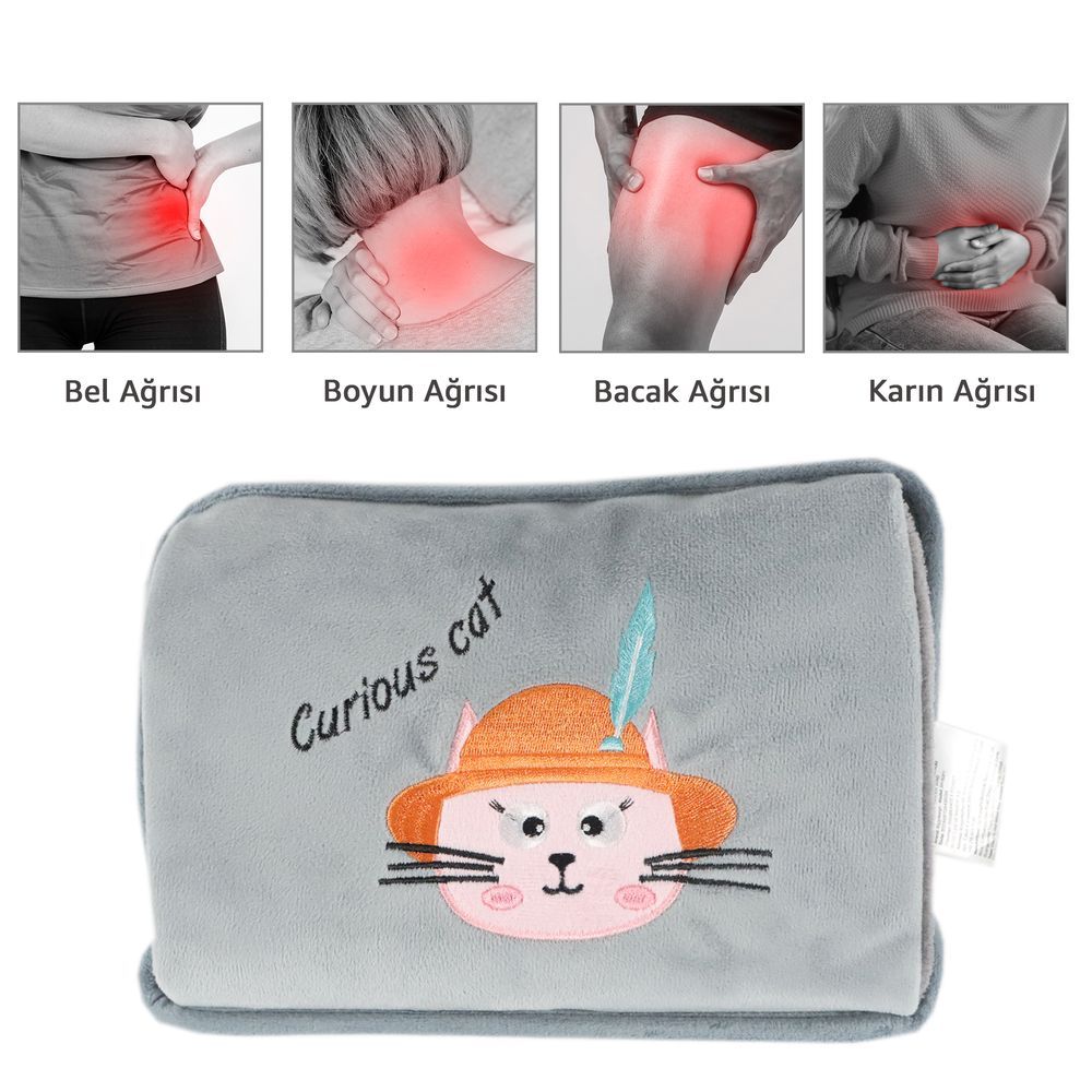 Biggdesign - Electric Rechargeable Hot Water Bag - Curious Cat