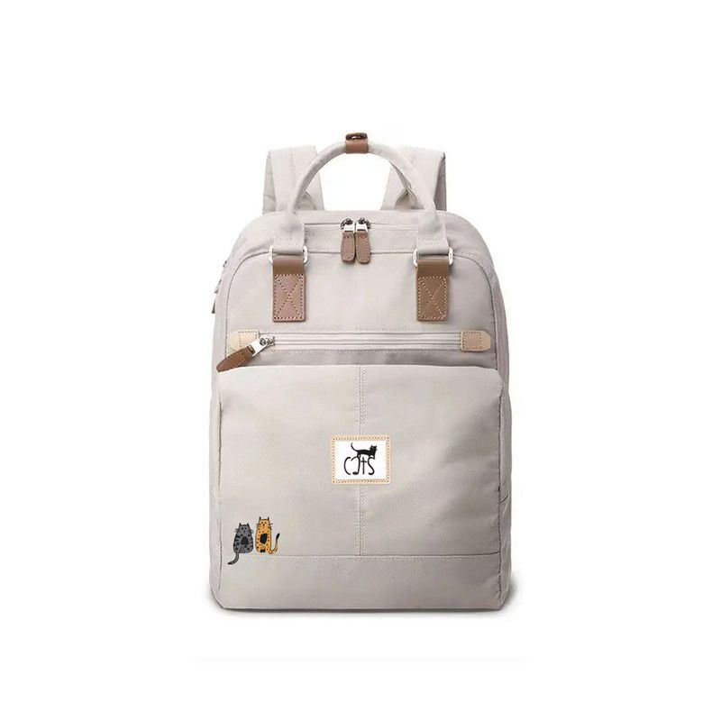 Biggdesign - Cats Laptop Backpack - White - 15-Inch