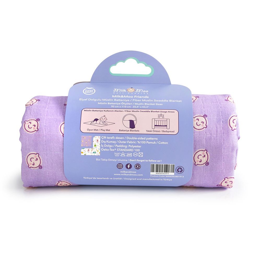 Milk&Moo - Friends Baby Muslin Fibre Filled Swaddle Blanket