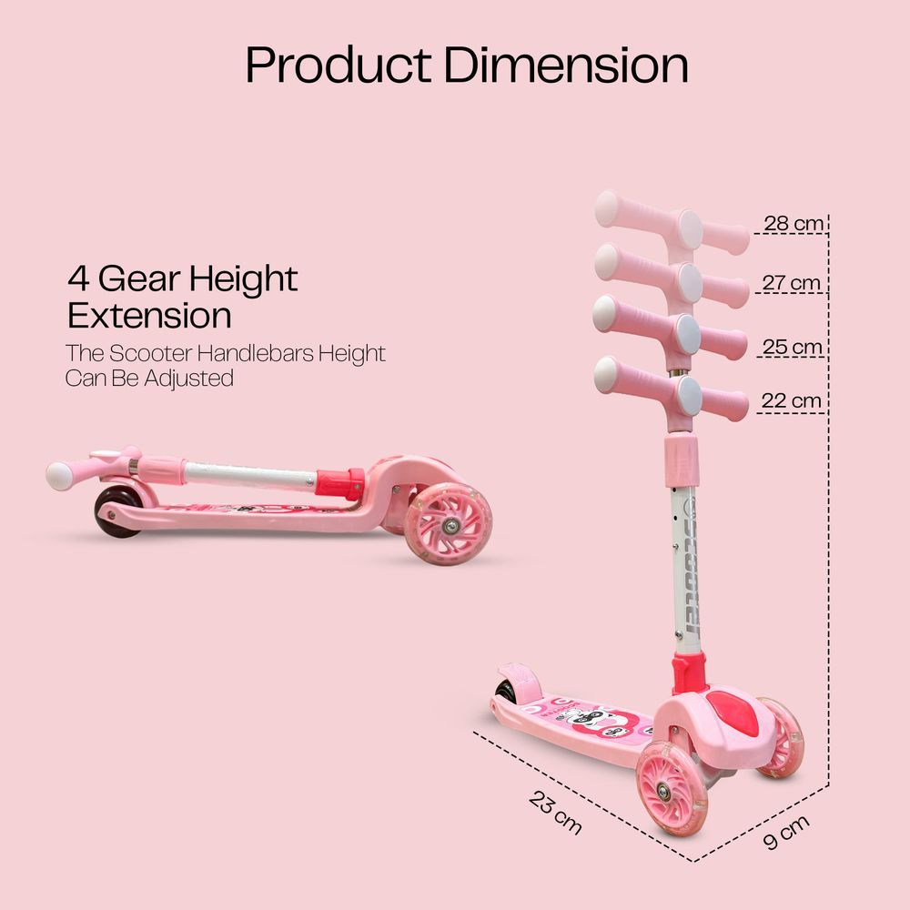 HOCC - Kids' Scooter With LED Lights - Pink