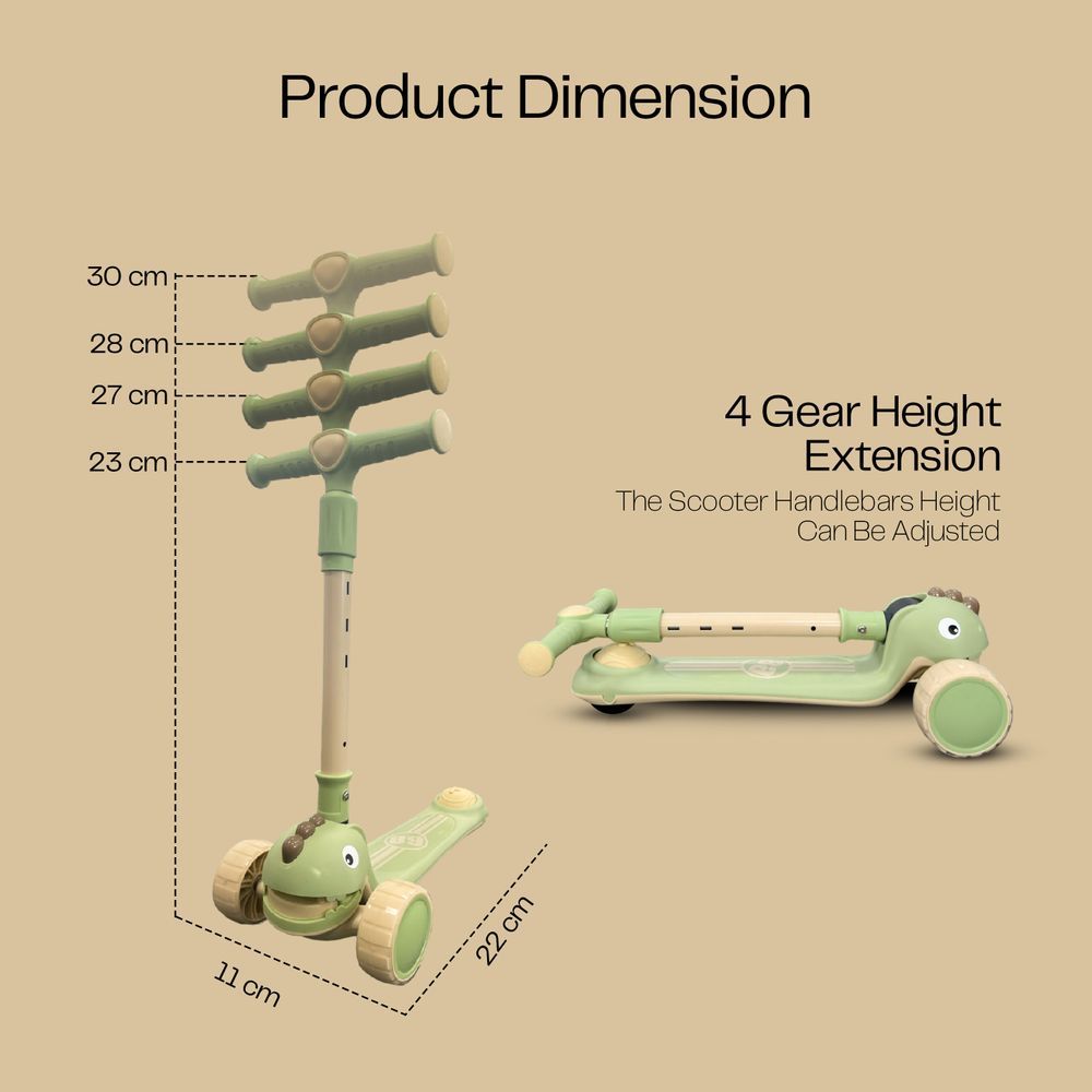 HOCC - Snuggle Buggy Foldable Baby Scooter - Green