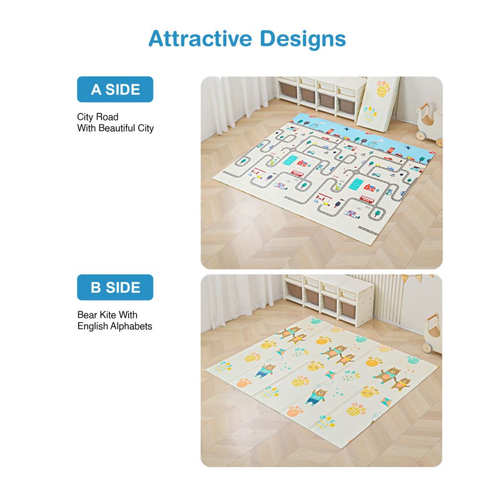 HOCC - Reversible And Foldable Anti-Slip Baby Playmat - 180x150x1 cm