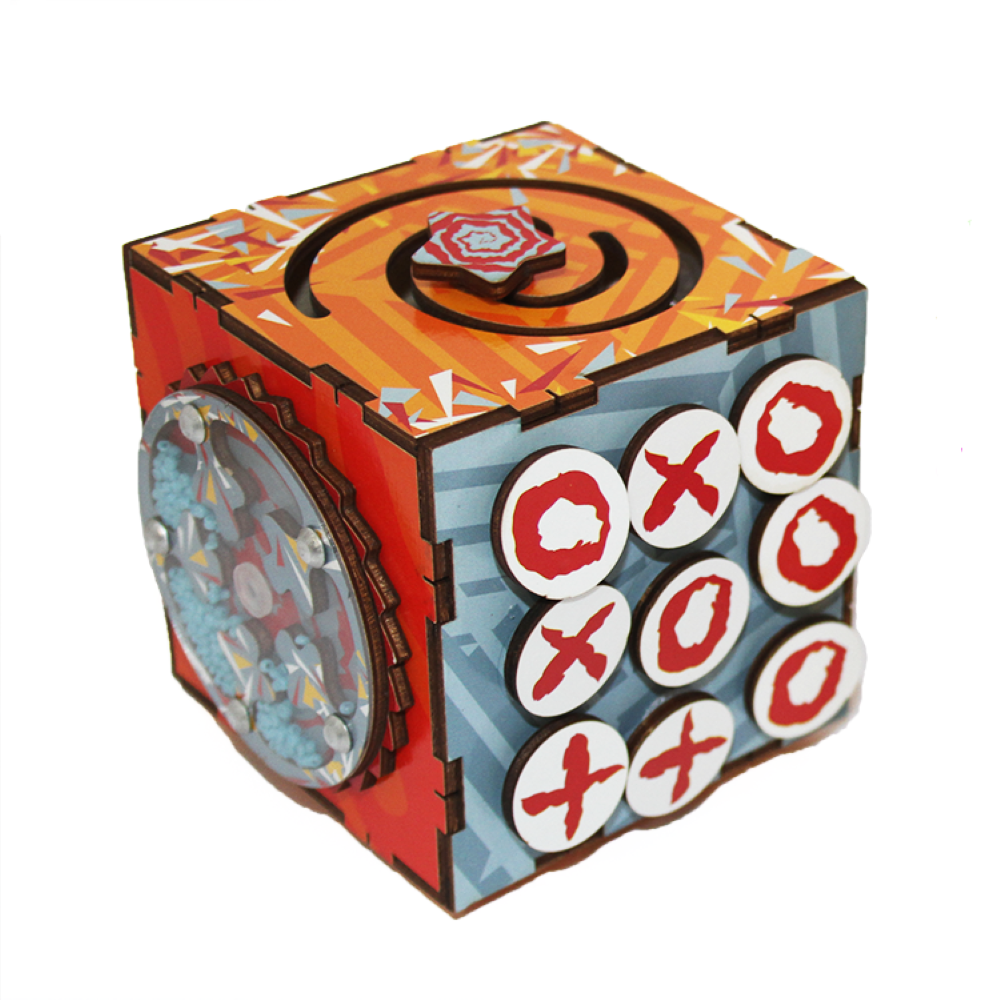 Fofa - Wooden Educational Board Busy Cube - Tic Tac Toe