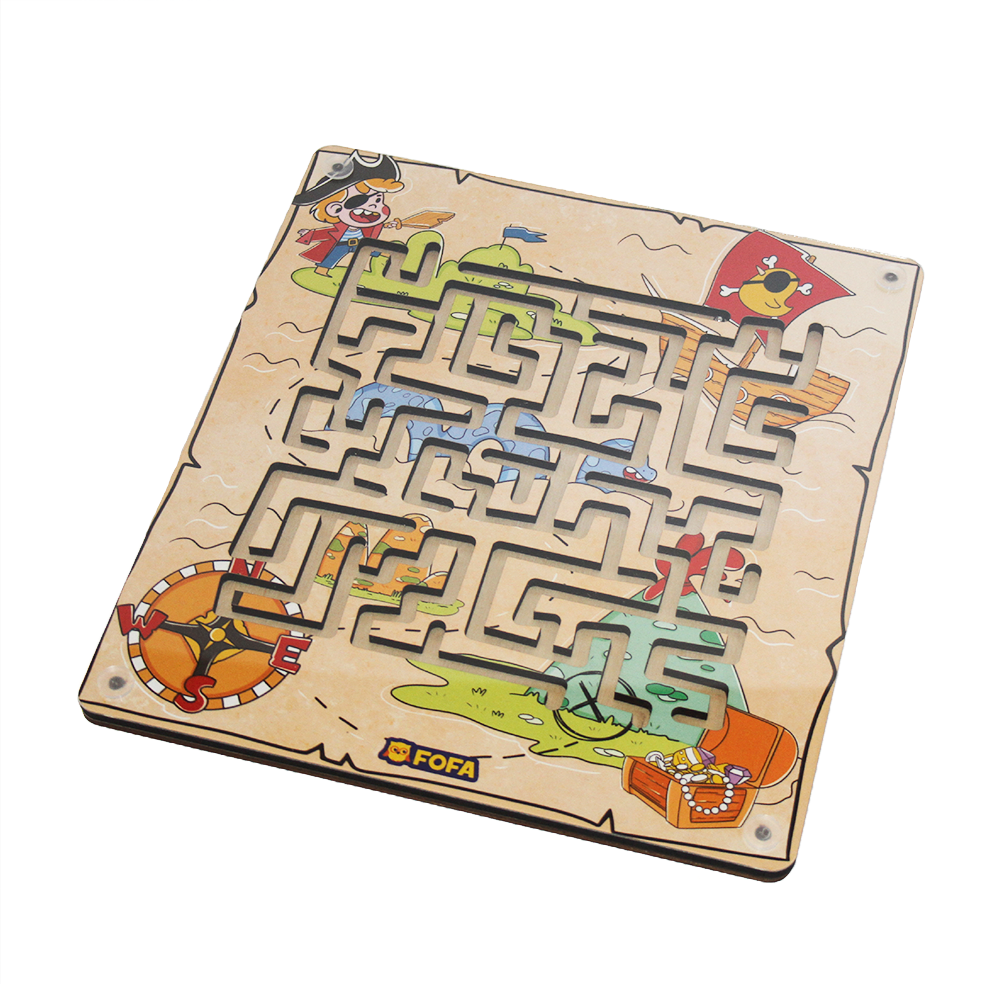 Fofa - Wooden Toy Maze Puzzle With A Small Ball - Map