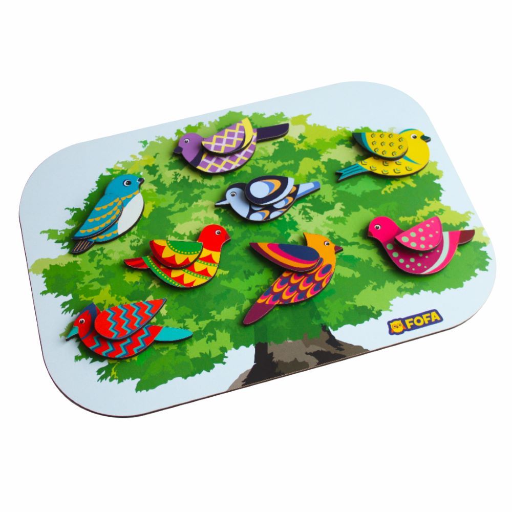 Fofa - Wooden Educational Board With Velcro - Birds