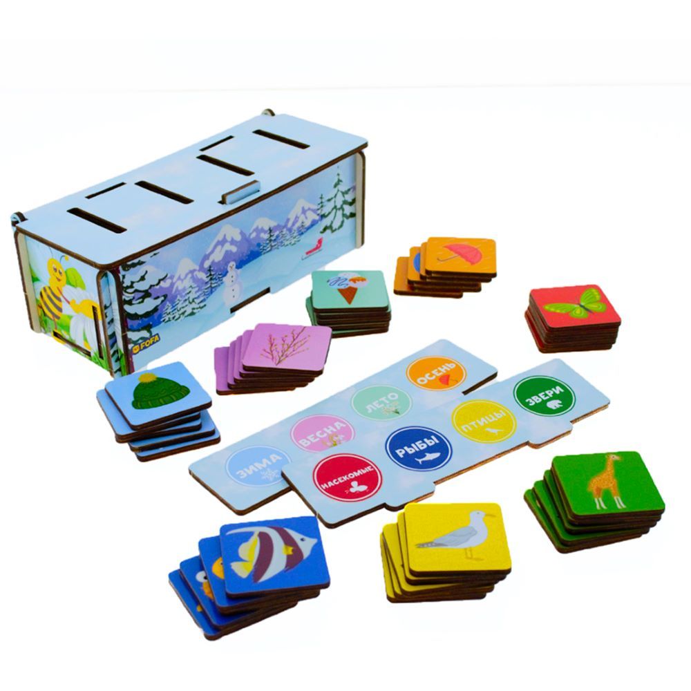 Fofa - Wooden Toy Educational Game Sorter Fauna And Seasons