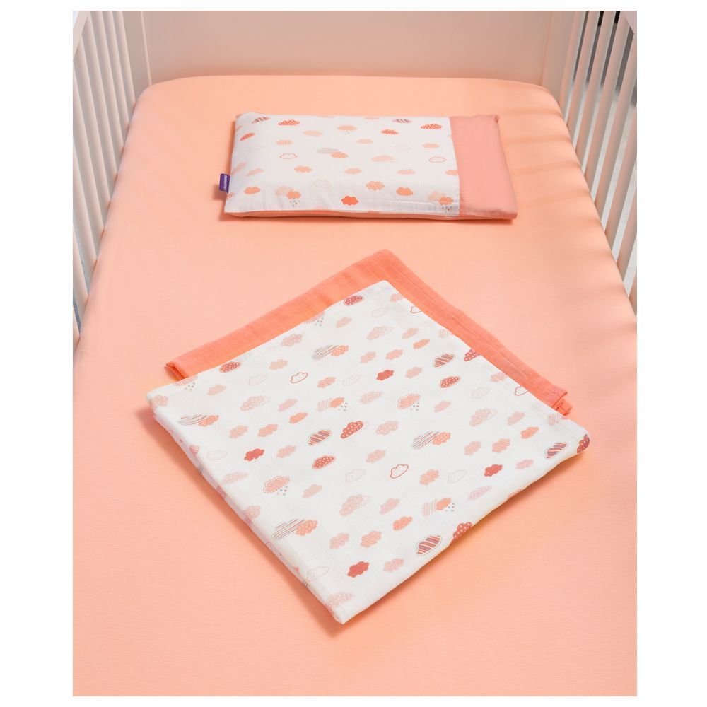 Clevamama - Cot Bed Jersey Cotton Fitted Sheets - Coral - 2 Pcs