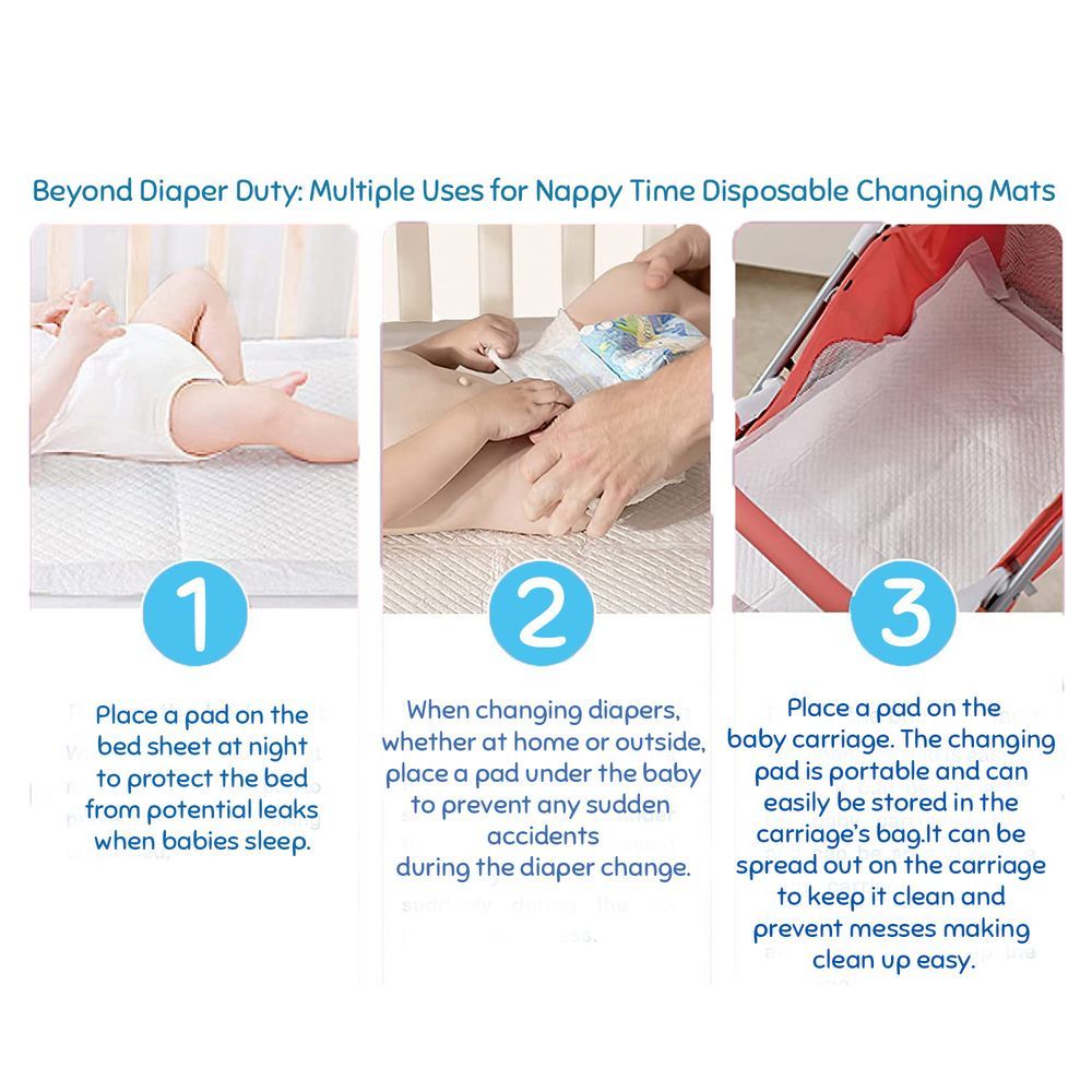 Nappy Time - Disposable Changing Mats - 50 Pcs - 45x60cm