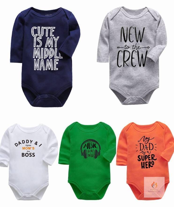 Matching Family Outfits - Funny Quotes Full Sleeves Romper - Pack Of 5