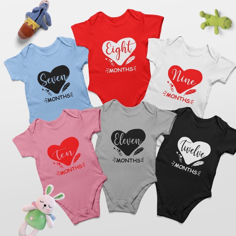 Matching Family Outfits - I Am Twelve Months Today - Baby Romper - Black