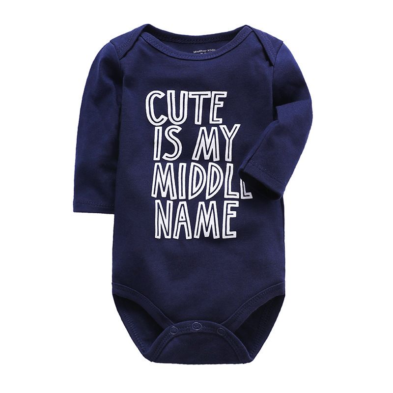 Matching Family Outfits - Cute Is My Middle Name Printed Baby Romper - Blue