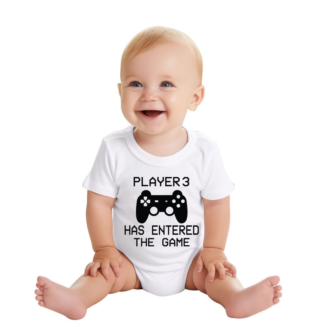 Matching Family Outfits - Player 3 Has Entered The Game Baby Romper - White