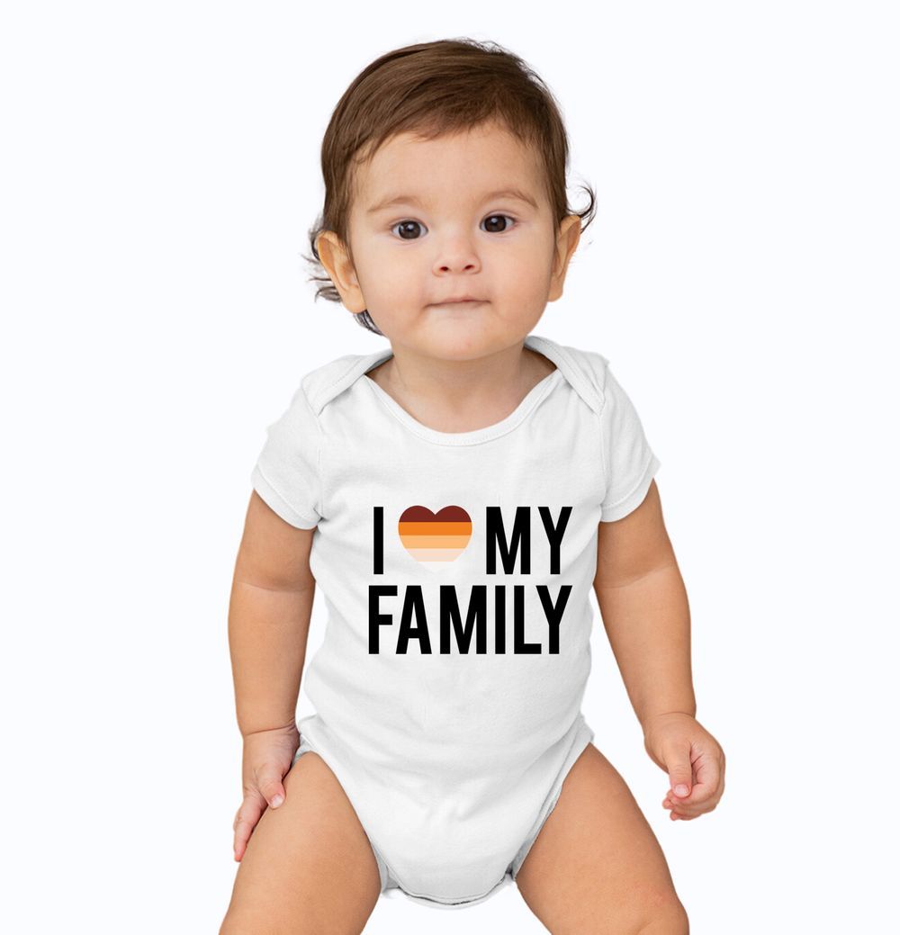 Matching Family Outfits - I Love My Family Baby Romper - White