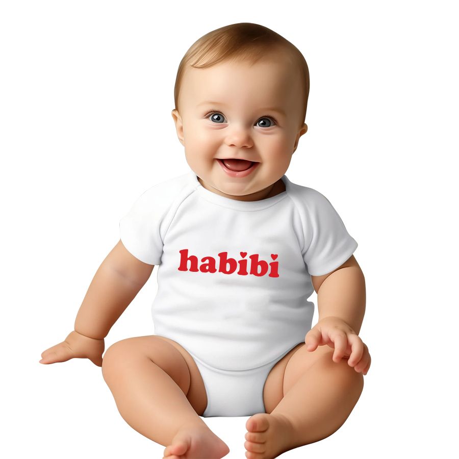 Matching Family Outfits - Habibi Baby Romper - White