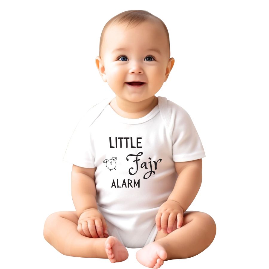 Matching Family Outfits - Little Fajr Alarm Baby Romper - White